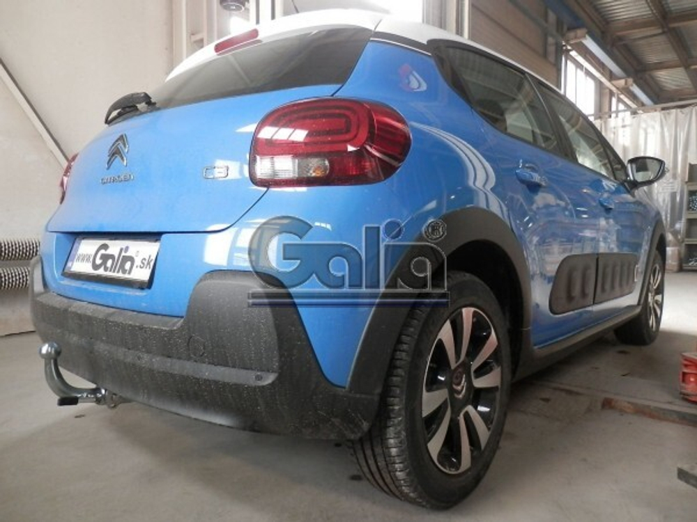 Фаркоп оцинкованный Galia P042A для Peugeot 208 хетчбек 2012-, Citroen C3 2016-(паспорт и сертификат в комплекте)(без электрики)