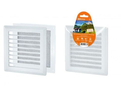 Решетка разъемная с москитной сеткой, прямые жалюзи, 175х175 TDM