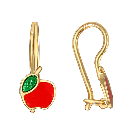 Детские серьги из жёлтого золота 585 пробы JA-S-С039243Э