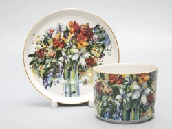 Чашка с блюдцем чайная форма Баланс рисунок Весенний букет/Spring Bouquet, арт. 81.29923.00.1