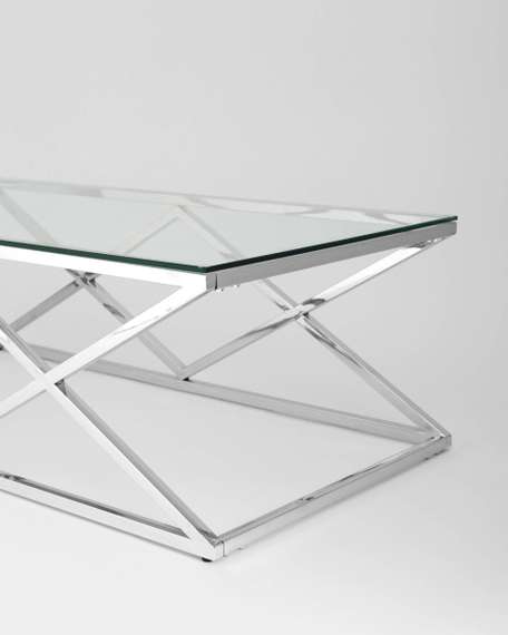 Журнальный стол 120*60 ИНСИГНИЯ серебро