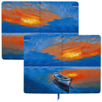 Ежедневник недатированный А5 (138х213 мм) BRAUBERG VISTA под кожу гибкий 136 л. "Sunset at sea" (2 штуки в упаковке)