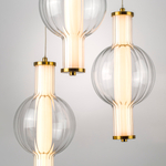 800133 Люстра BOTTO LED 3х6W 1820LM ЛАТУНЬ/ПРОЗРАЧНЫЙ/БЕЛЫЙ 3000K