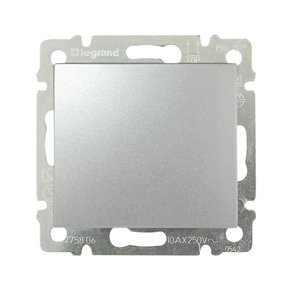 Переключатель 1-клавишный 10А 250В схема 6 алюминий Valena Classic LEGRAND