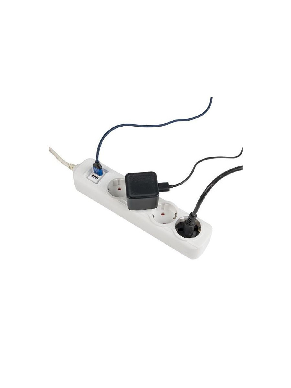 Удлинитель 4х3м 16А IP20 Эксперт 3.5кВт 2хUSB 2.1А ПВС 3х1 PROxima EKF UBA16-2USB-4-03i