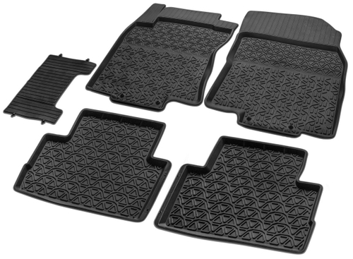 Коврики в салон автомобиля Rival для Nissan Qashqai II поколение Россия 2015-2019 2019-н.в., литьевой полиуретан, 5 частей, 64105001