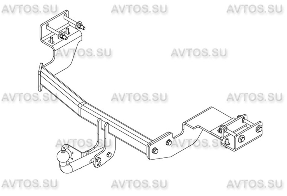 Фаркоп для Kia Sorento Prime (дизель) 2015-2020 Тип шара: A. Нагрузки: 1500/75 кг, KI 31