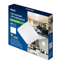 ULI-B322 24W-4000K-32 QUATRO-2 Светильник светодиодный накладной. Белый свет 4000K. 320Х320х60 мм. Корпус белый. ТМ Uniel