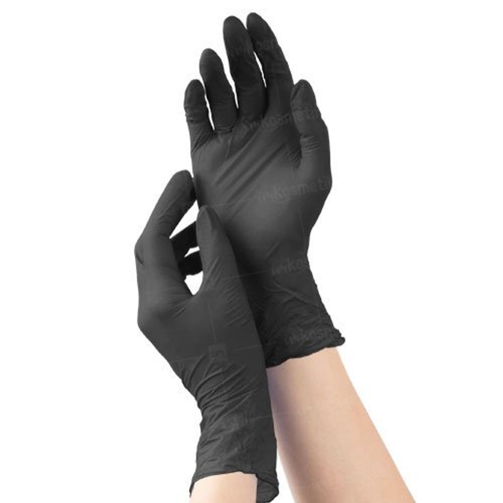 Нитриловые перчатки неопудренные черные смотровые, MediOk. Количество: 100 шт./уп.