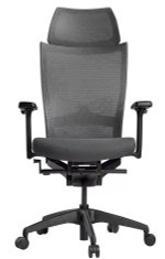 Кресло эргономичное SCHAIRS ZENITH ZEN2-М01B каркас черный/ IR19GY сетка/ IT01GY ткань серая
