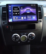 Магнитола для Nissan Tiida C11 2004-2013 (климат с круглым экранчиком, рамка черная) - Teyes CC3-2K-360 на Android 10, 2K QLED, 6Гб+128Гб, CarPlay, 4G SIM-слот, 4 камеры в комплекте