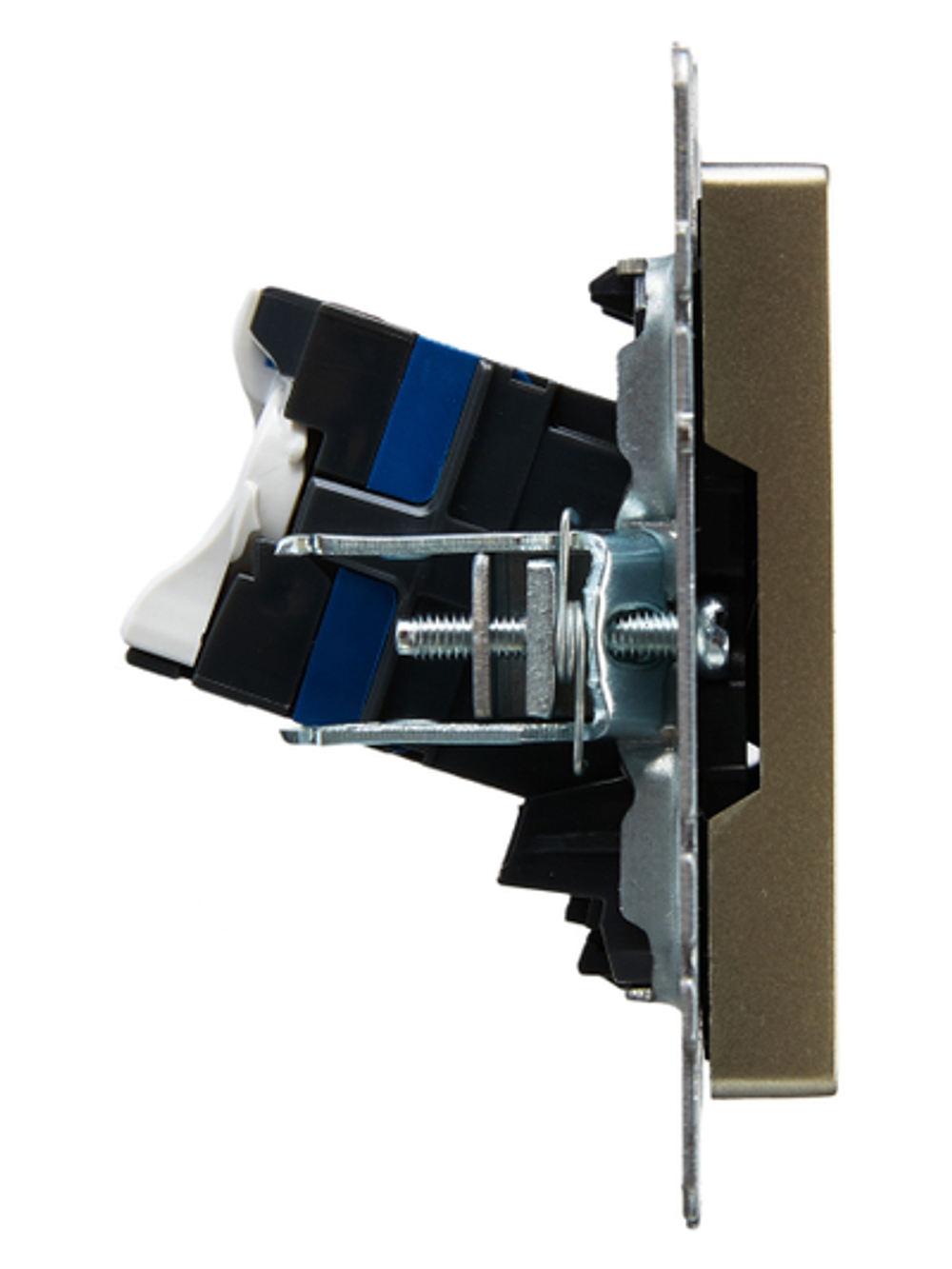 BRITE Розетка компьютерная двойная RJ45 кат.6 РК11-2-БрШ шампань IEK