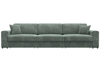 Диван прямой Лига-055 НПБ Лонг, BRUT 08 зеленый, Велюр, 130190