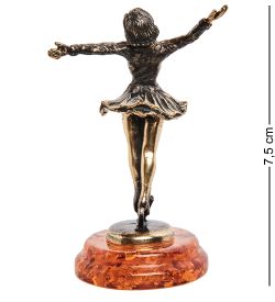 Народные промыслы AM-1984 Фигурка «Фигуристка» (латунь, янтарь)