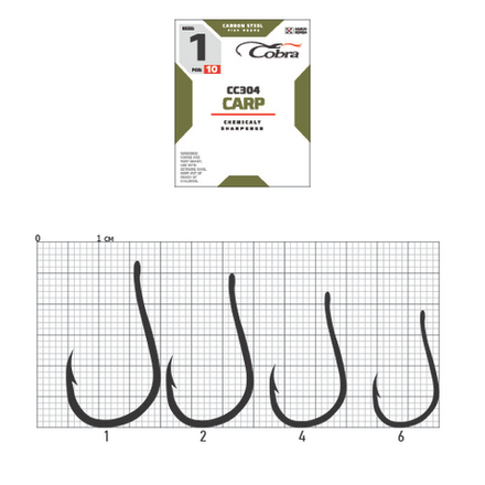 Крючки Cobra CARP CHINU сер. CC304 разм. 006 10шт.