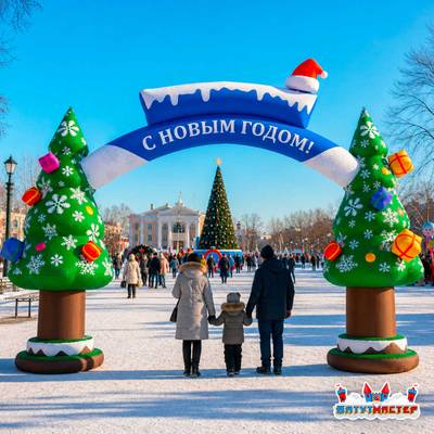 Надувная арка новогодняя «Ёлочная», 6×1,8×5,5 м