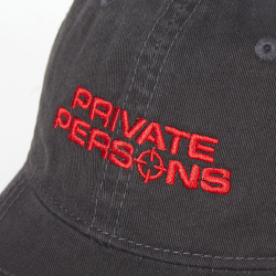 PP LOGO CAP — RED/GREY (WASHED COTTON)