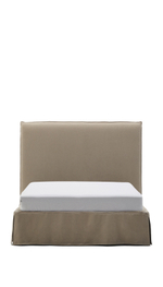 Кровать Jaira серо-коричневого цвета со съемным чехлом для матраса 180 x 200