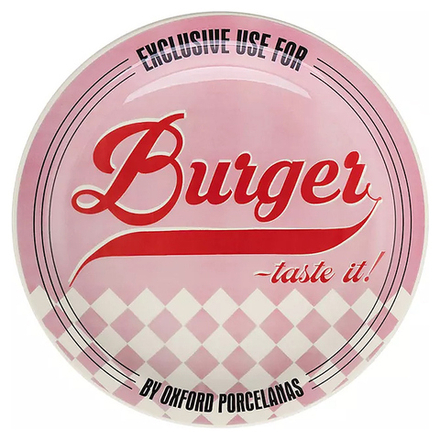 Тарелка для гамбургеров 26см, цвет розовый, Oxford