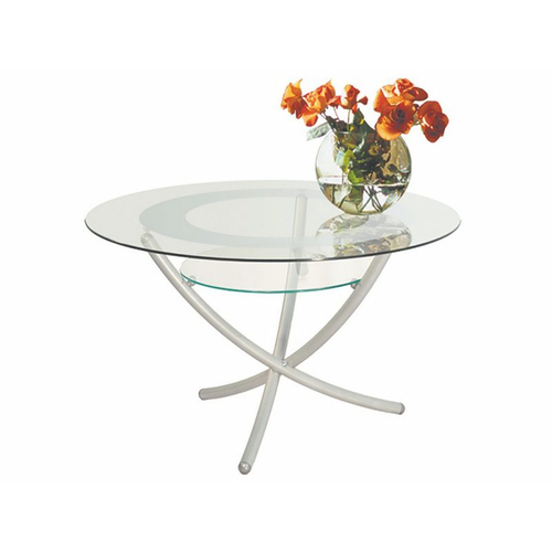 Стол журнальный Дуэт 4 металлик/прозрачное стекло МЕБЕЛИК