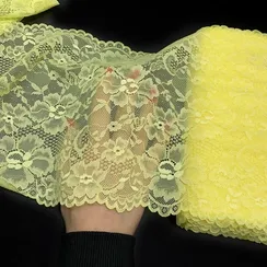 Кружево эластичное желтое 23 см, Китай