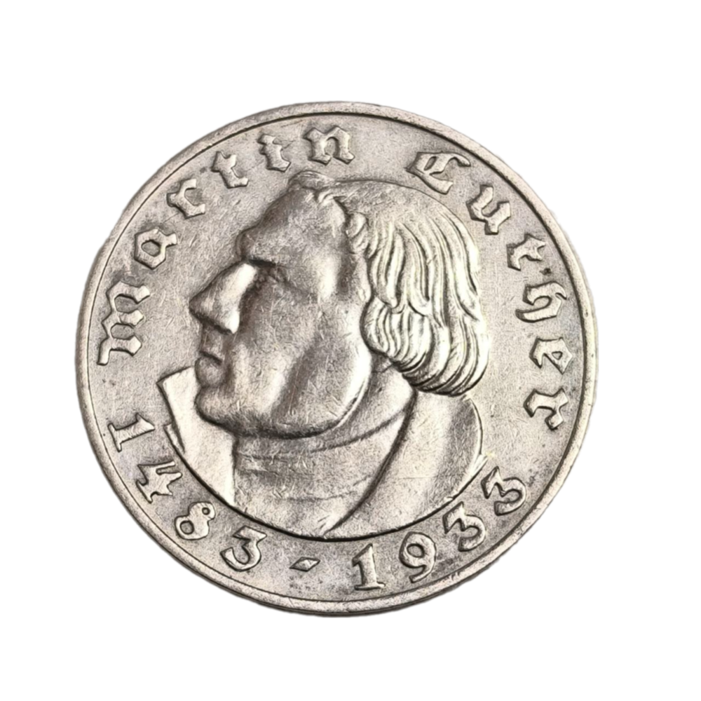 Монета 2 рейхсмарки 1933 год. Мартин Лютер