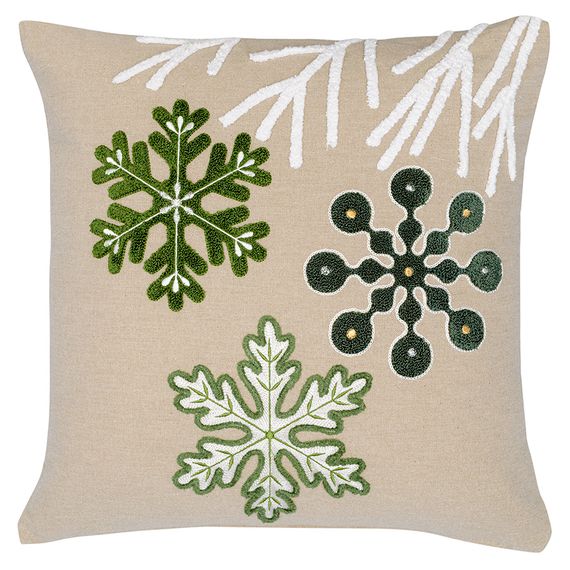 Подушка декоративная с вышивкой snow flakes из коллекции new year essential, 45х45 см