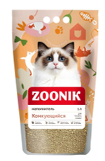 Комкующийся бентонитовый наполнитель Зооник для кошачьих туалетов 5 л