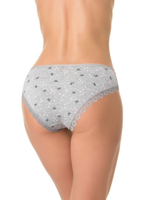 Трусики-слипы с кружевной оторочкой и принтом в виде бантиков и сердечек (Размер: L) (Цвет: белый)