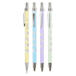 Механический карандаш выдвижной - 4 шт, автоматические ручки-карандаши с выдвигающимся черным грифелем 0.5 мм, для черчения и рисования, гравировка на корпусе