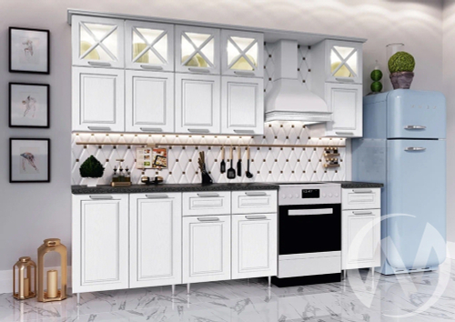 Кухня Констанция 2;0/900м (белый/шервуд жемчуг/кастилло темный) Компоновка №4