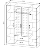 Софи (ДСВ) Шкаф четырехдверный