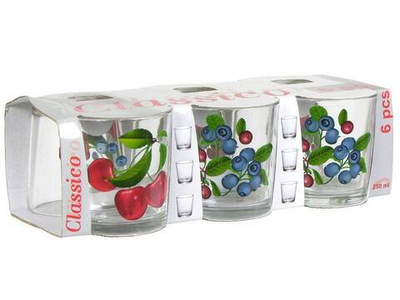 Набор стаканов "Ягоды" 6шт 250мл (низкие)
