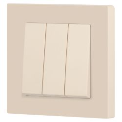 Выключатель Intro Accent 6-106-02 тройной, 10А-250В, IP20, СУ, AL/CU, сл.кость