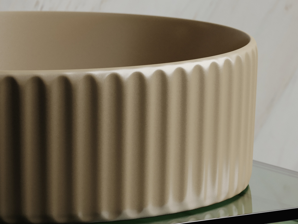 Умывальник чаша накладная круглая (цвет Капучино Матовый) Element 360x360x115мм