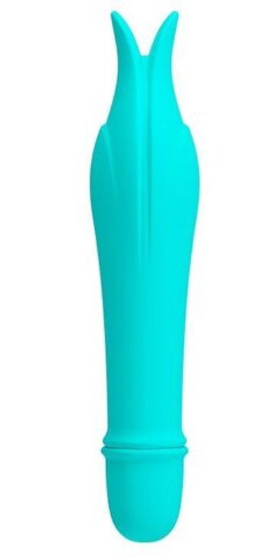 Мятный миниатюрный вибромассажер Edward с усиками - 14,5 см. (Цвет: мятный)