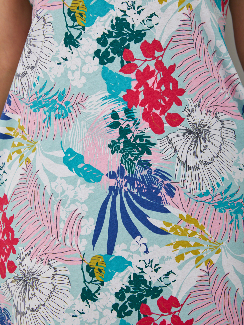 Платье П-015/серозеленый-тропик