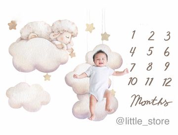 Плед-коврик для фото "Я расту" Бежевый