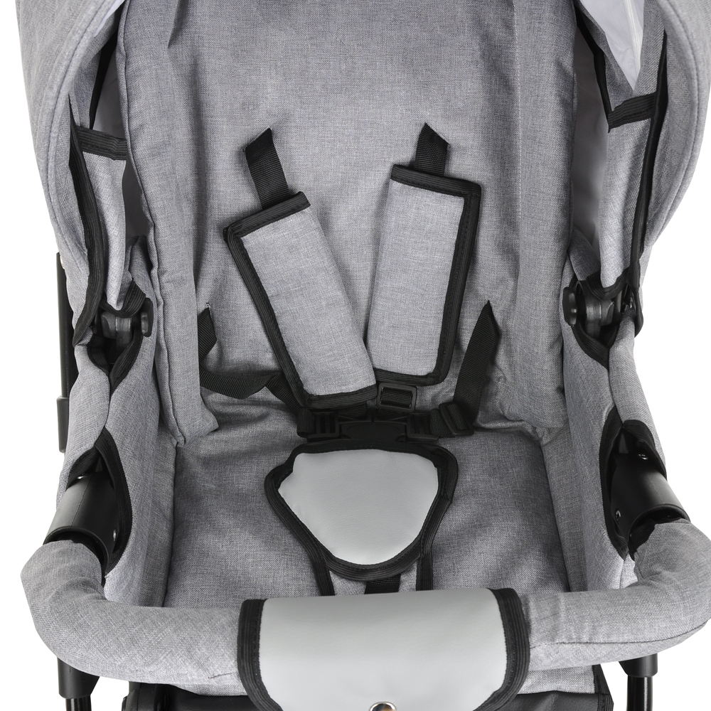 PITUSO Коляска 2 в1 Nino  короб+прогулка Silver Mountain+Кожа Grey