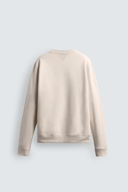 ZARA ТОЛСТОВКА С ВЫШИТОЙ НАДПИСЬЮ, ЭКРЮ