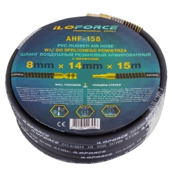 Шланг резиновый воздушный армированный с фитингами 8мм x 14мм x 15м ILOforce IF-AHF-158