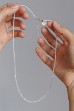 Цепочка "Memo about Moon" тонкая из лунного камня с удлинителем 47-54 см