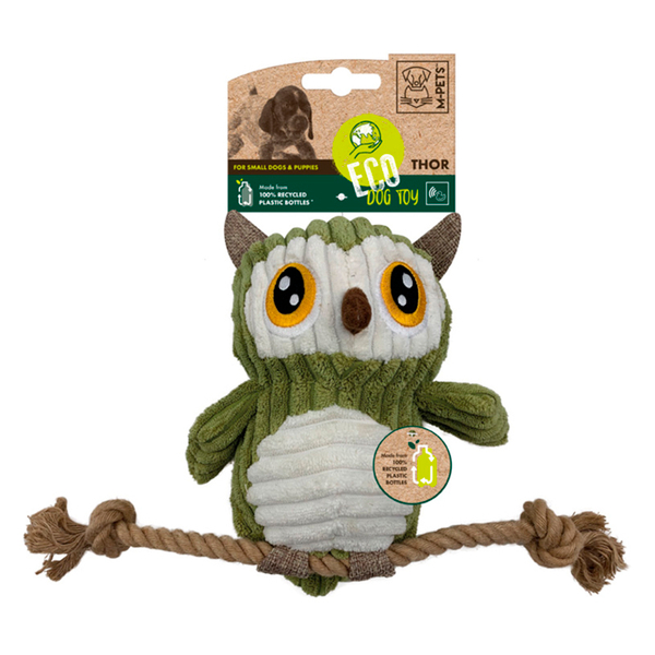 M-PETS Игрушка "Сова с канатом" мягкая для собак 30 см