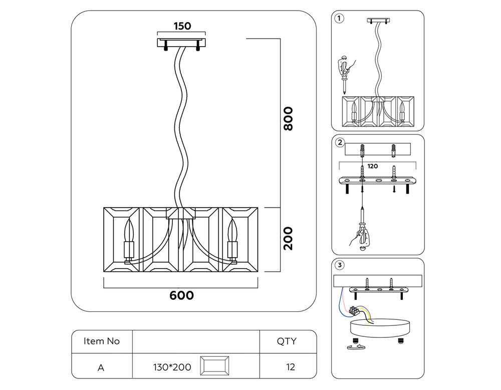 Ambrella Подвесная люстра с хрусталем Traditional TR5144
