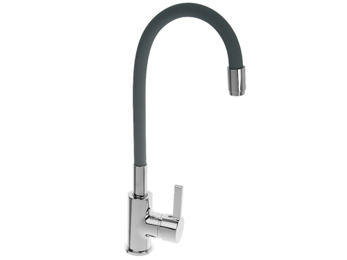 L4898-9 Смеситель для кухни с силиконовым изливом серый