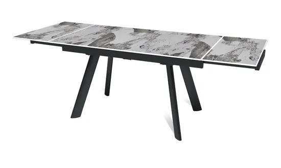 Стол "СТОУН" 140-220, керамика Pandora глянцевый , опоры черный муар