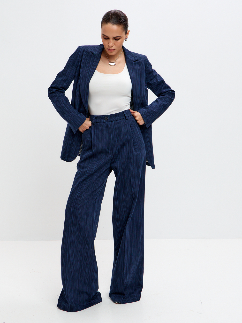 Брюки Харпер из фактурного денима