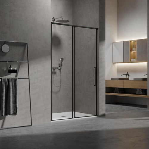 Душевая дверь Slim VDS-6SL140CLB, 1400, черный, стекло прозрачное