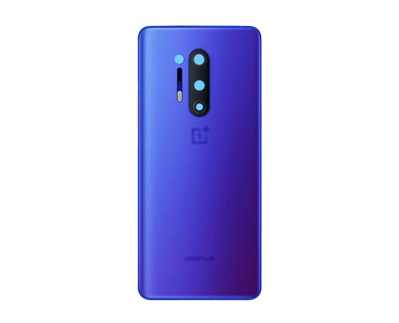 Задняя крышка для OnePlus 8 Pro синяя матовая (Ultramarine Blue) со стеклом камеры