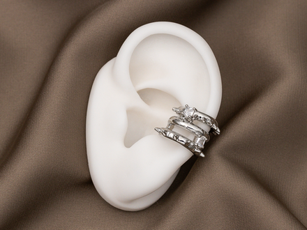 Кафф "Шипы" 19мм, со стразами